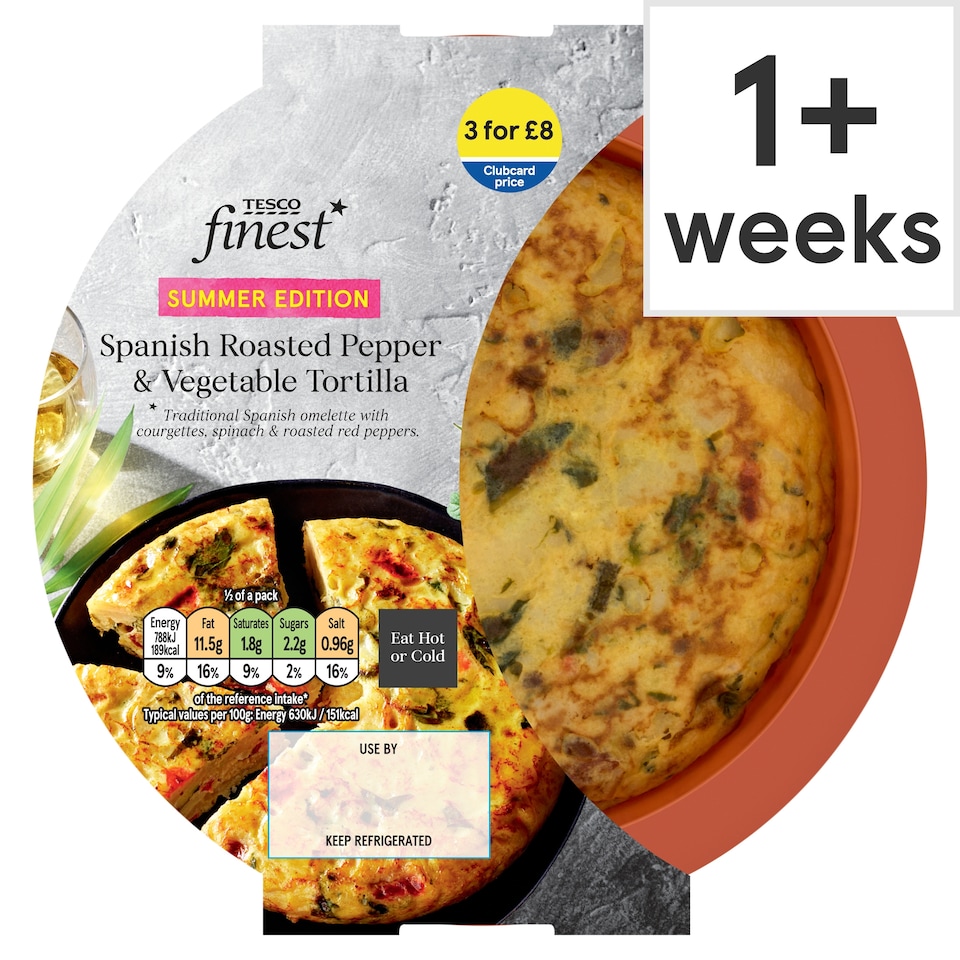 TESCO finest Spanish Roasted Red Pepper & Vegetable Tortilla 250g
