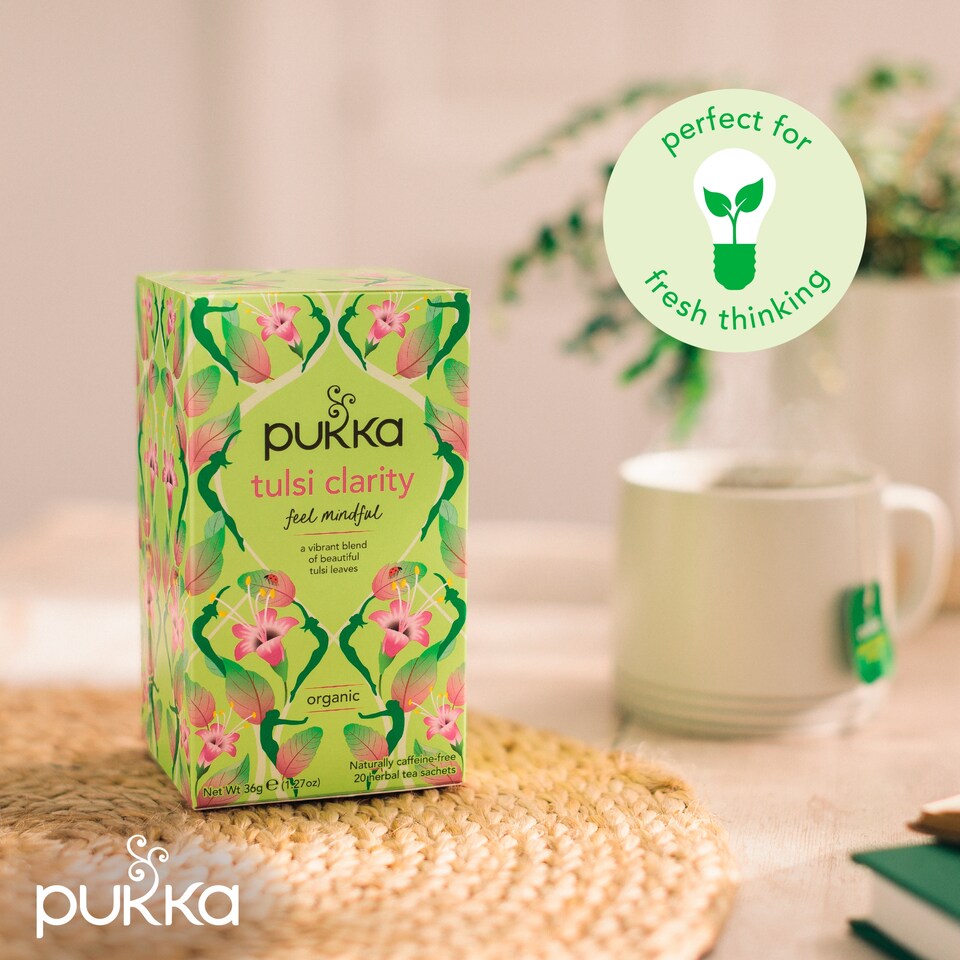 image 1 of Pukka Organic Tulsi Clarity Herbal Tea 20 Sachets 36G