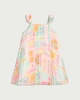 image 4 of F&F Girls Tropical Print Pleated Dress in Multi