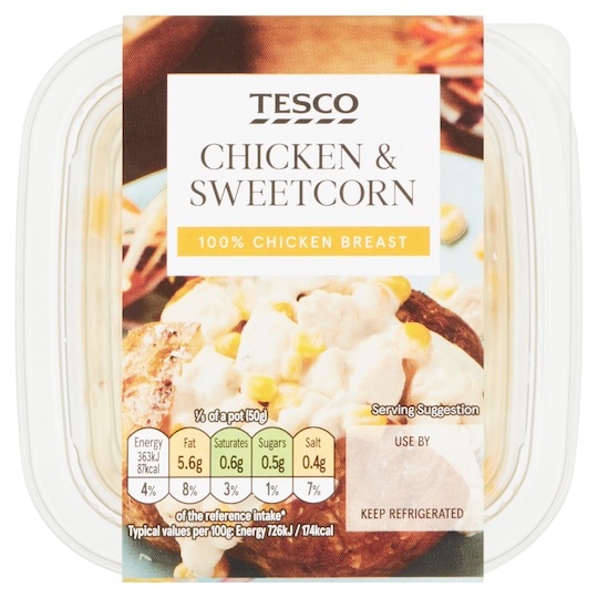 Tesco Chicken & Sweetcorn Sandwich 250G Tesco Groceries