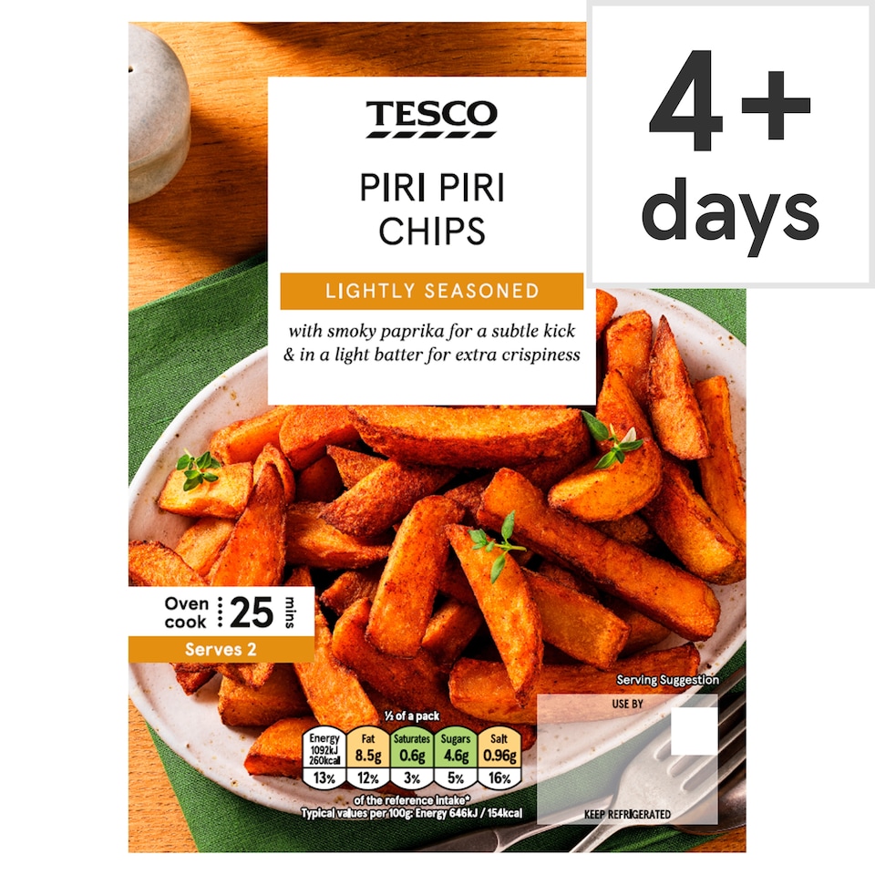 Tesco Skin-on Chips with Piri Piri Seasoning 400g