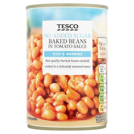 Tesco Baked Beans No Added Sugar 420G Tesco Groceries
