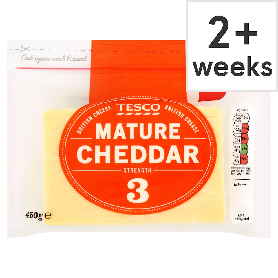 Tesco British Mature Cheddar Cheese 450 G