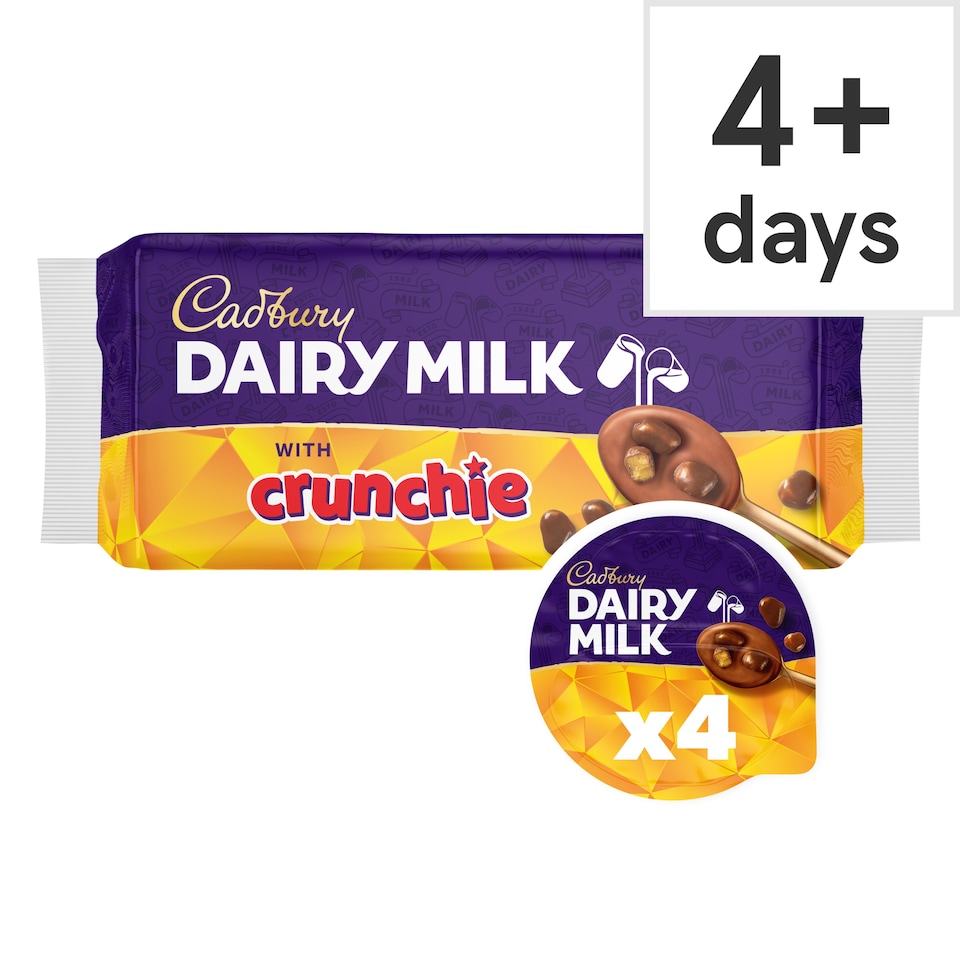 image 1 of Cadbury Crunchie Milk Chocolate Desserts 4X75g