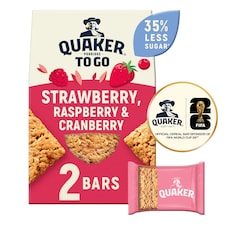 Quaker Porridge To Go Strawberry Raspberry & Cranberry Bars 2X55G