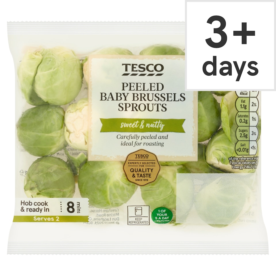 Tesco Peeled Baby Brussels Sprouts 180G