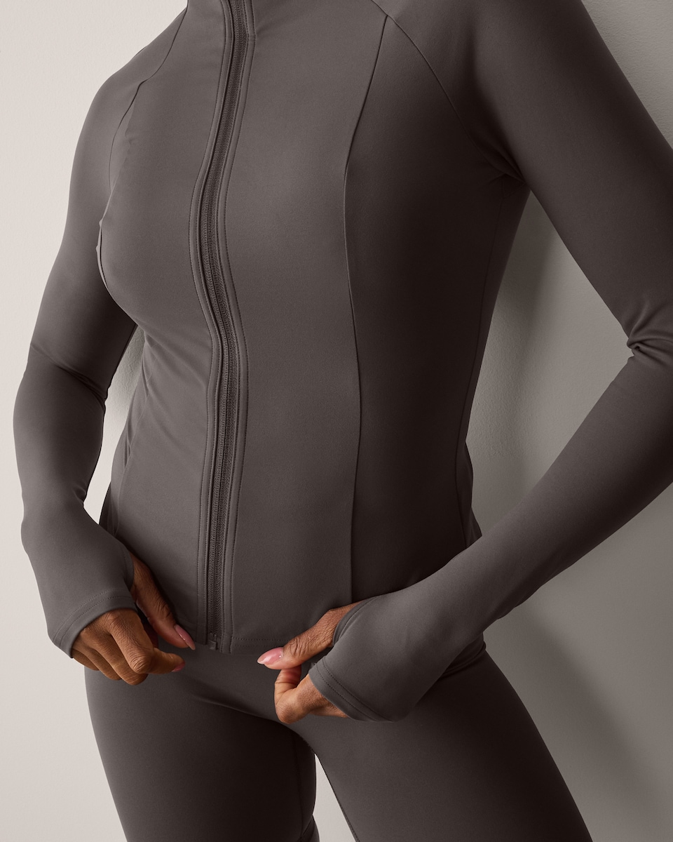 image 1 of F&F Active EVERYHOUR Zip Up Jacket in Chocolate