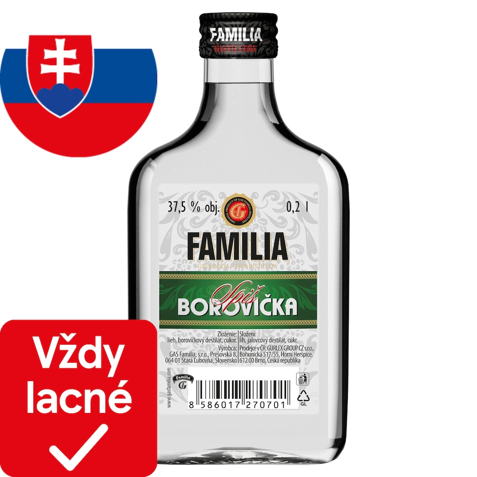Gas Familia Spiš Juniper 37.5% 0.2 L