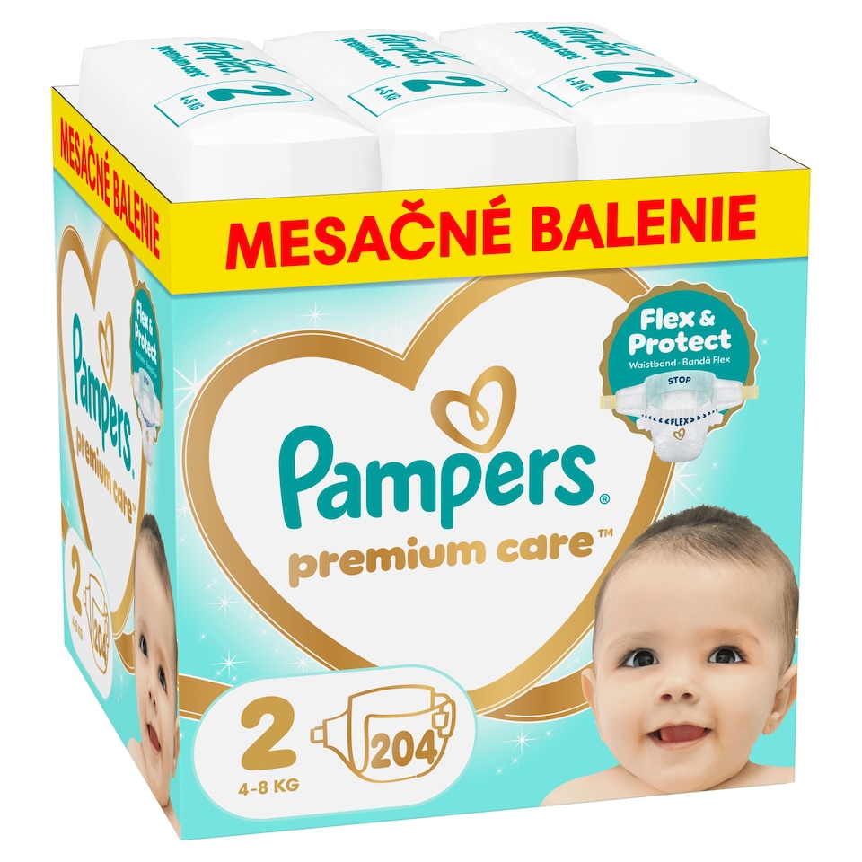 obrázok 1 z Pampers Premium Care Veľkosť 2, 204 Plienok, 4kg-8kg