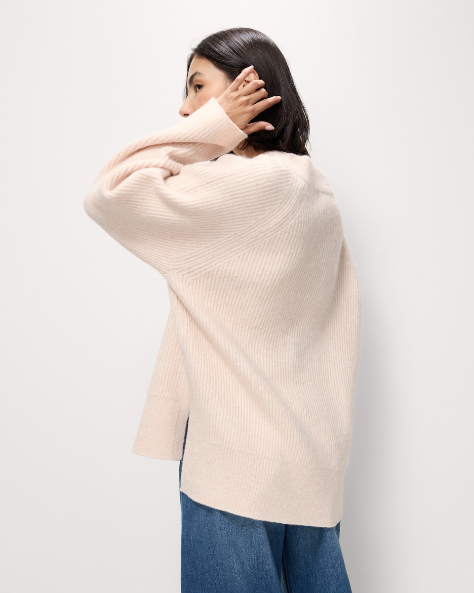 image 1 of F&F Ribbed V Neck Jumper in Pink