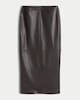 image 5 of F&F Faux Leather Midaxi Pencil Skirt in Brown