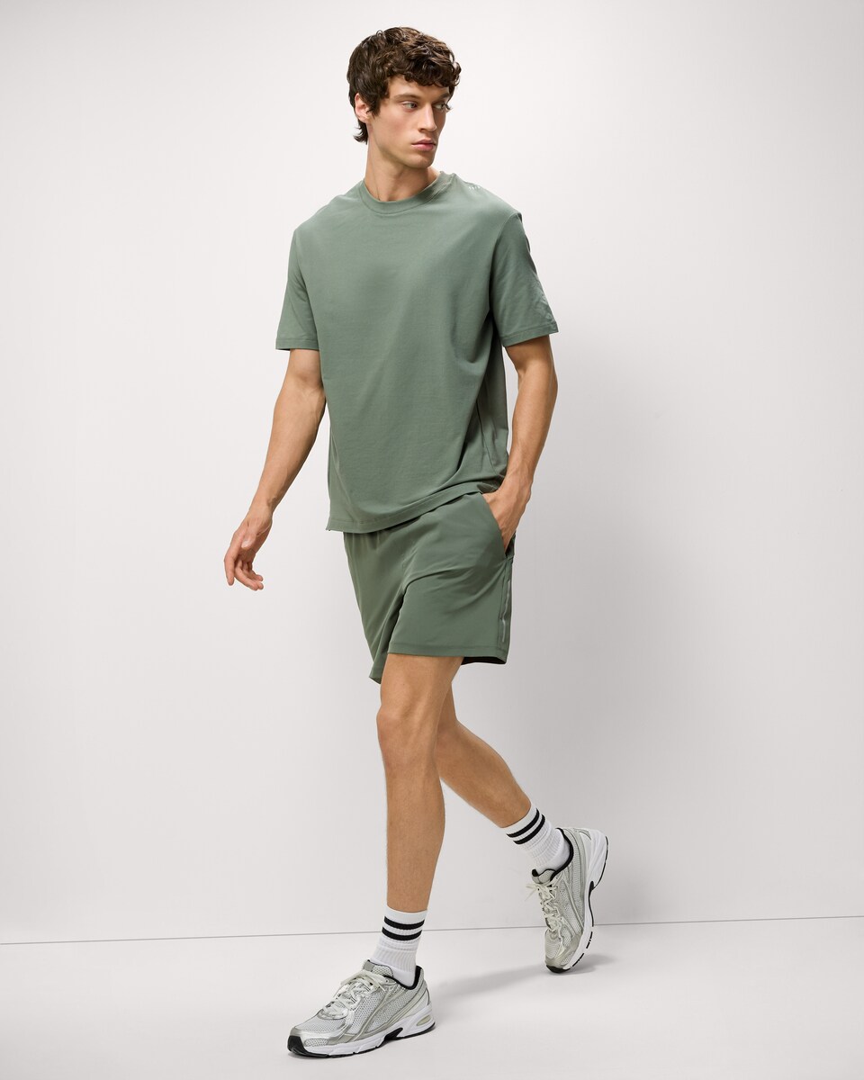 image 1 of F&F Active ULTRARUN Cotton Rich T-Shirt in Khaki