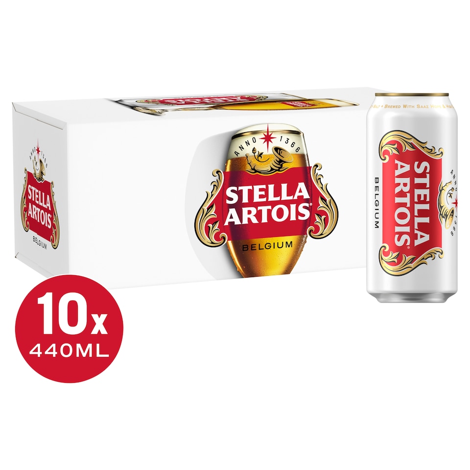 Stella Artois Belgium Premium Lager Beer 10 x 440ml
