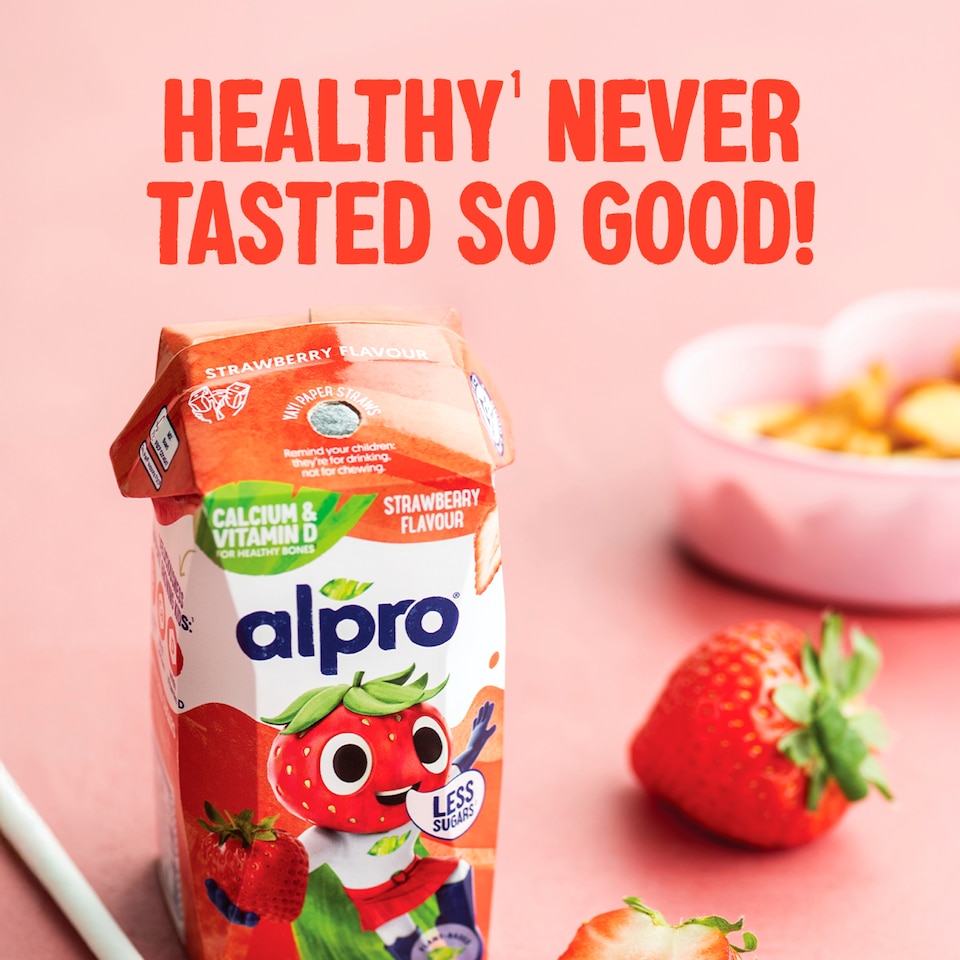 image 1 of Alpro Kids Soya Strawberry Long Life Dairy Free Drink 200ml