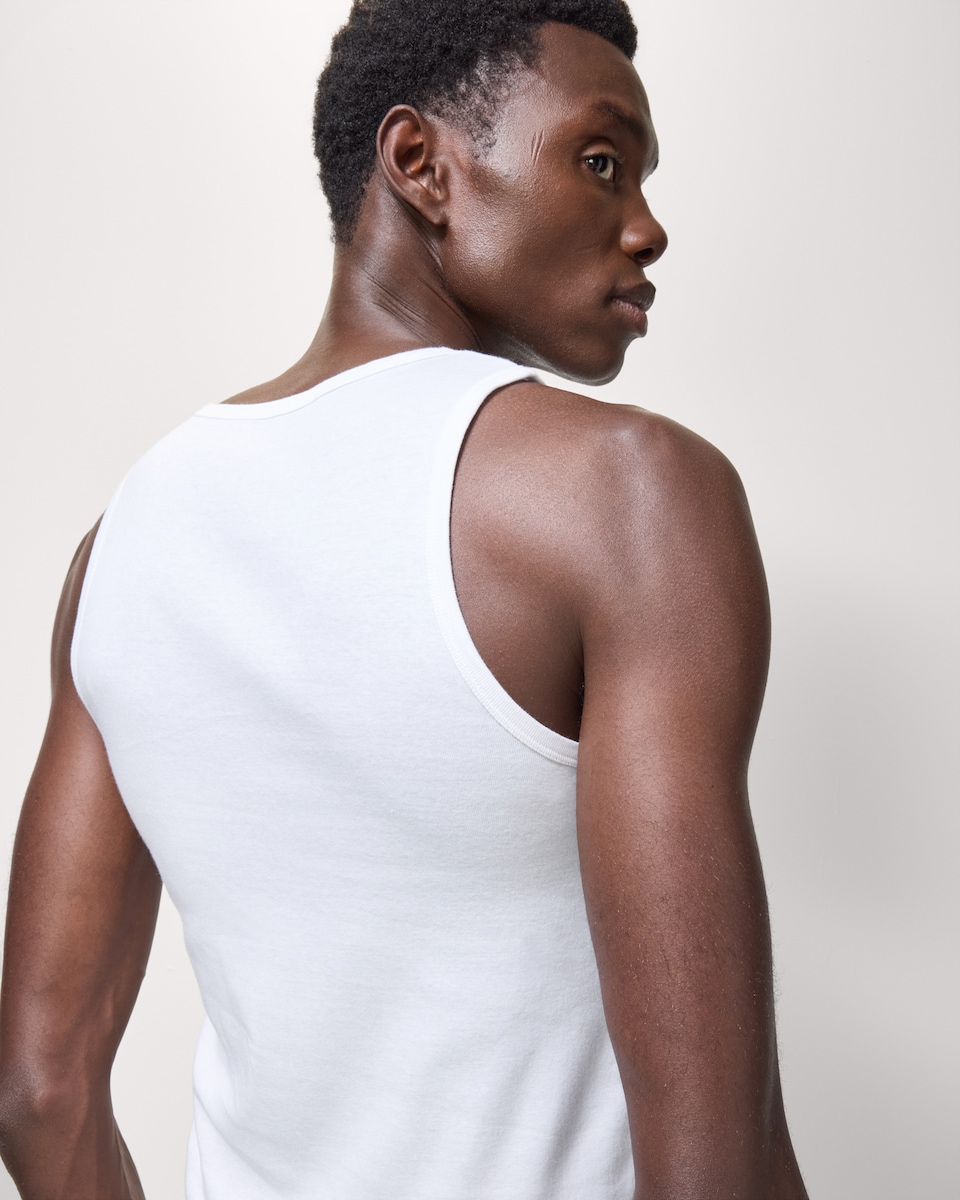 image 1 of F&F 2-Pack Pure Cotton Vests in White