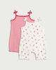 image 1 of F&F Baby 2-Pack Cotton Rich Sleeveless Rompers in Multi