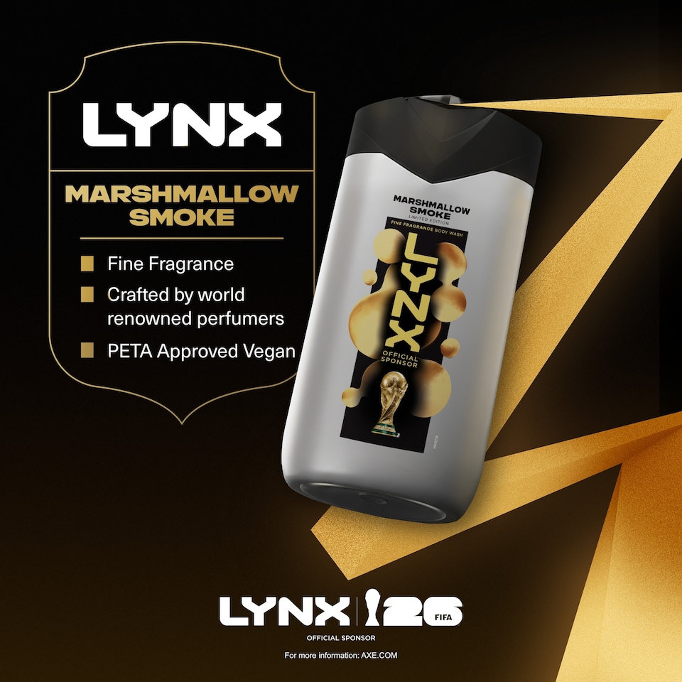 image 1 of Lynx Fine Fragrance Marshmallow Smoke Premium Shower Gel Body Wash for Men 400ml