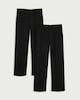 image 4 of F&F Boys School 2-Pack Dressing Made Easy Trousers in Black