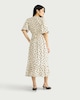 image 3 of F&F Shirred Polka Dot Midi Dress in Cream