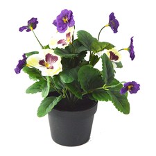 Artificial Purple & White Pansy