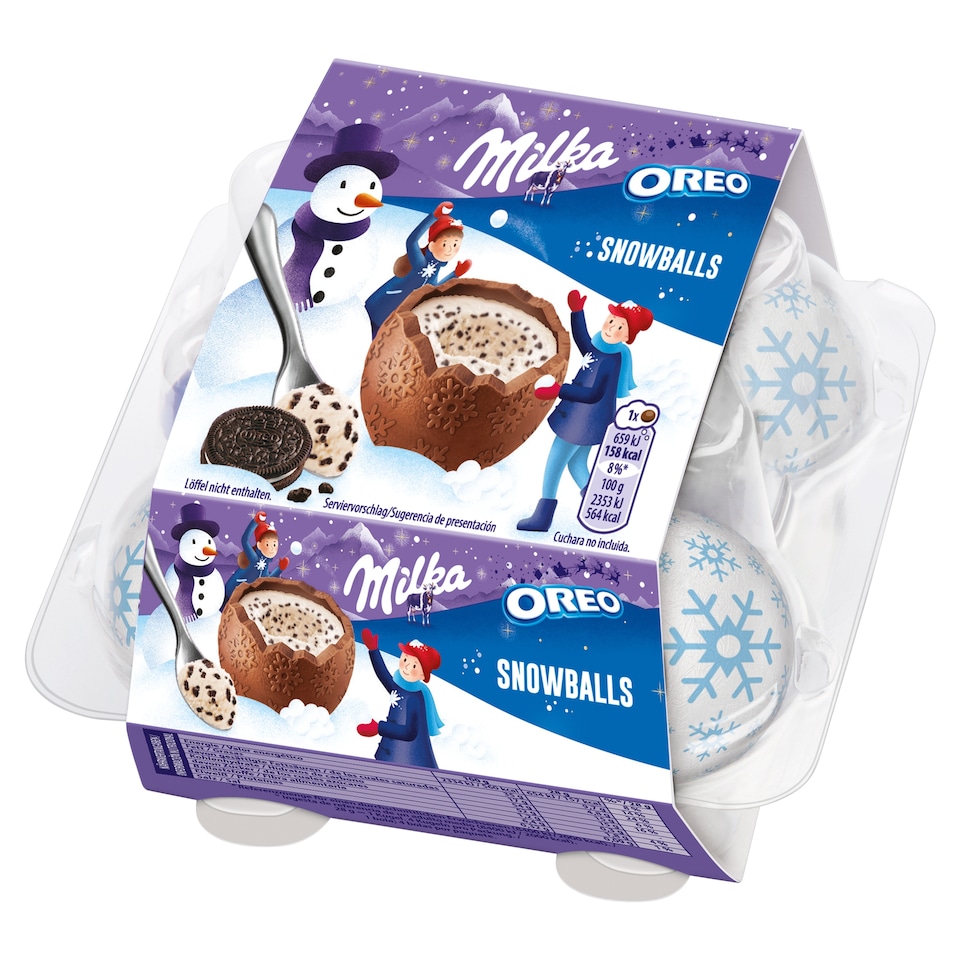 Milka Pieces of Cocoa Cookies and Milk Cream Filling with Vanilla Flavor 4 x 28g (112g)