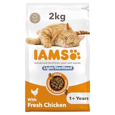 Iams Cat Food Adult Light In Fat With Chicken 2Kg