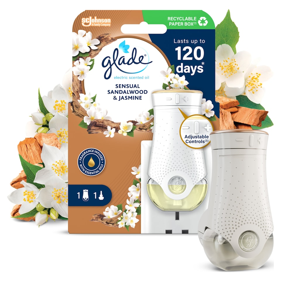 image 1 of Glade Electric Scented Oil Holder Sensual Sandalwood & Jasmine 20ml