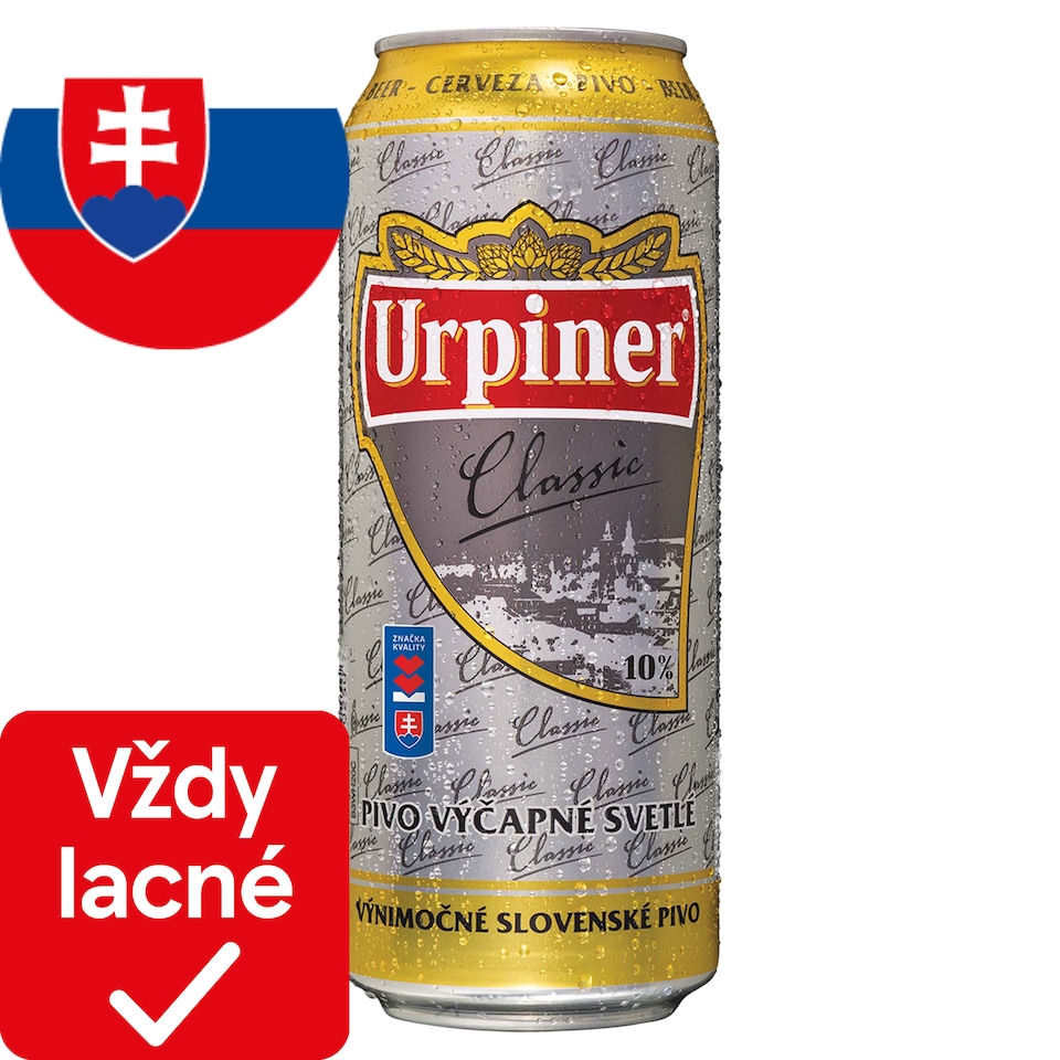 Urpiner Classic 10° pivo výčapné svetlé 500 ml