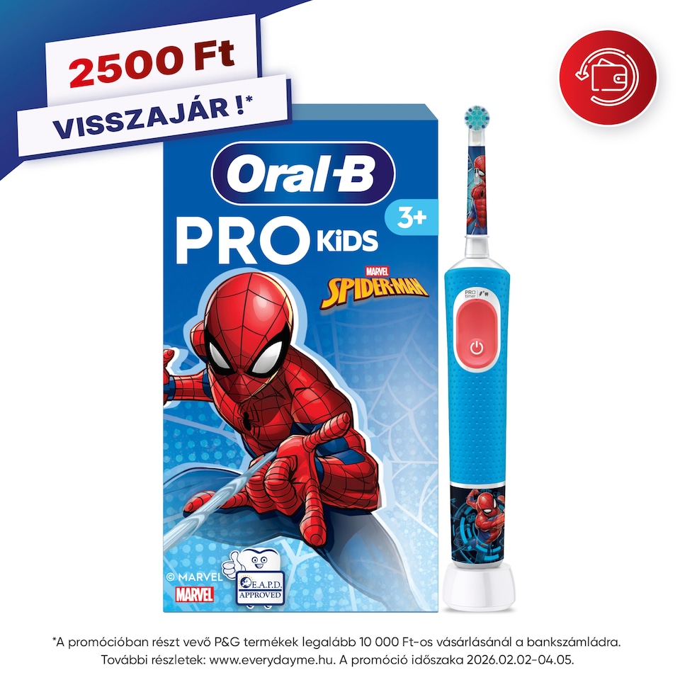 Oral-B Pro Kids Pókember Elektromos Fogkefe Braun Tervezéssel