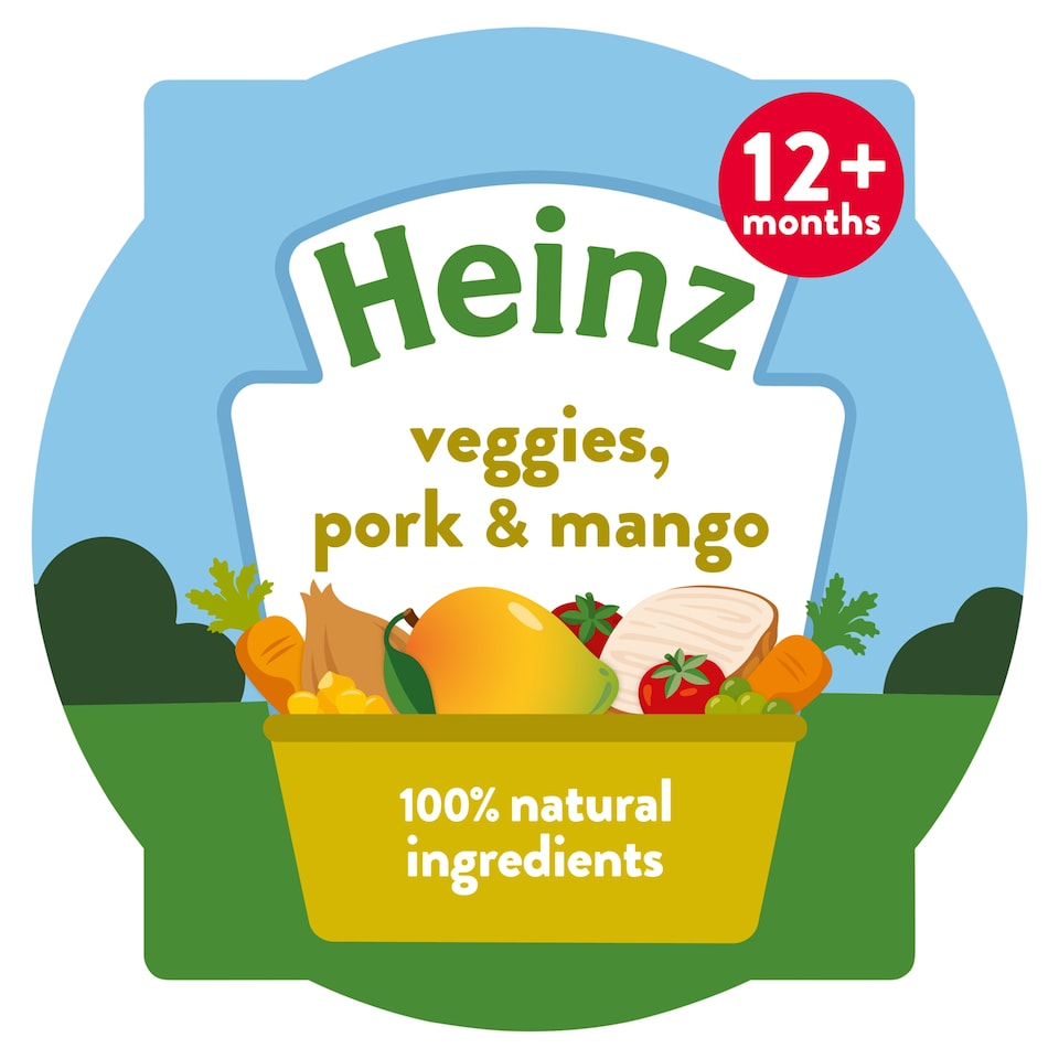 image 1 of Heinz Veggies, Pork & Mango Baby Food Tray 200g