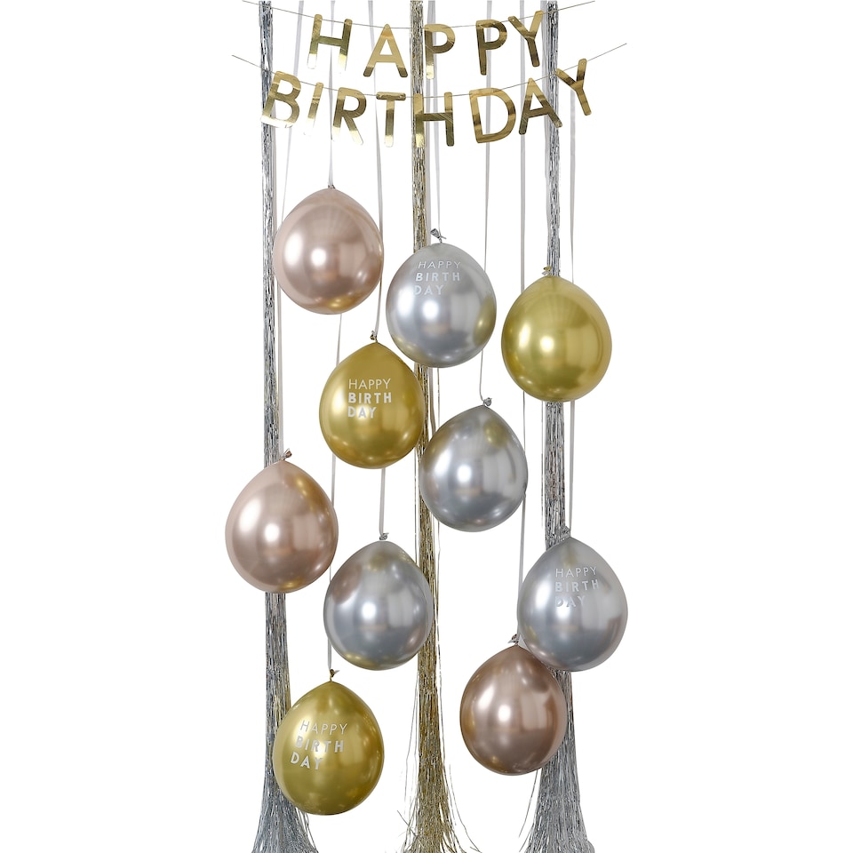 image 1 of Ginger Ray Shimmer 'Happy Birthday' Balloon Door Kit