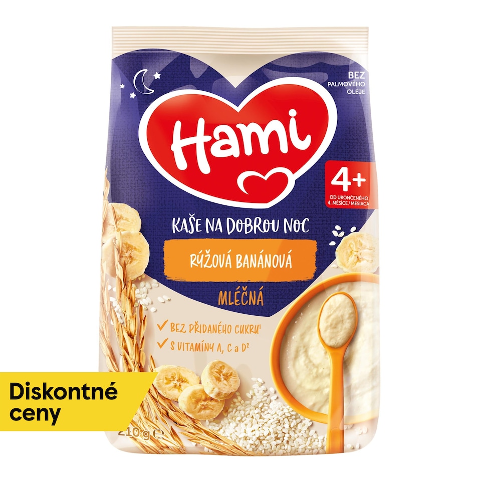 obrázok 1 z HAMI Mliečna kaša ryžová banánová na dobrú noc 210g