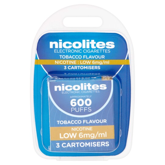 Nicolites Carts Tobacco Low (6Mg) Tesco Groceries