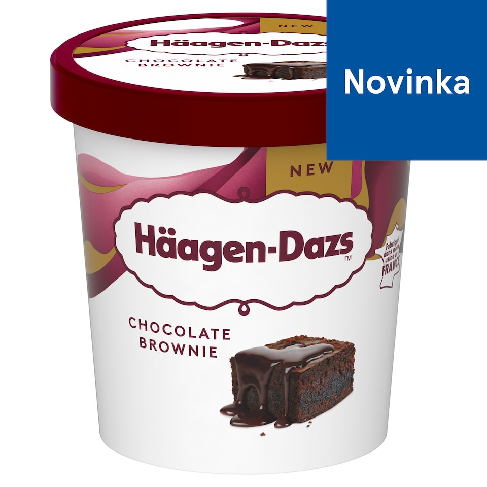 Häagen-Dazs Kakaová smotanová zmrzlina s kúskami brownies a slanou čokoládovou omáčkou 420 ml