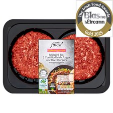 Tesco Finest Reduced Fat Irish Angus 6Oz Beef Burgers 340G
