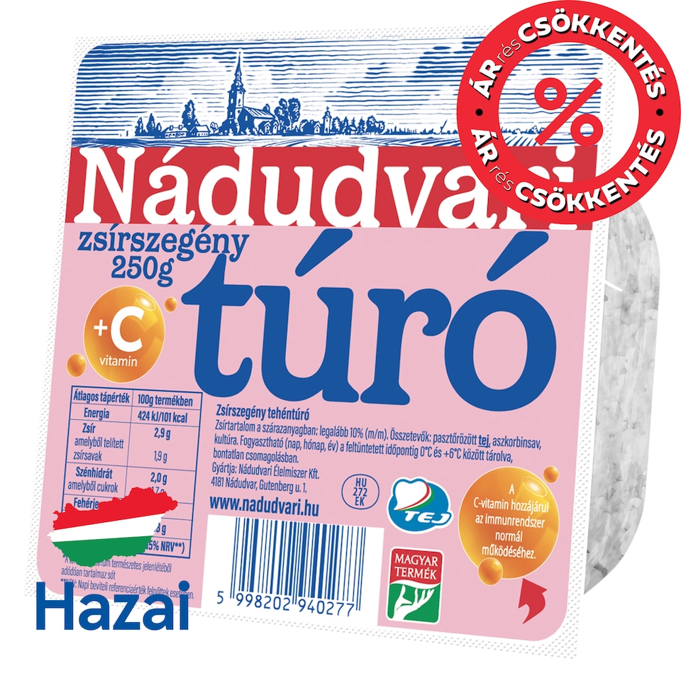 Nádudvari zsírszegény túró 250 g