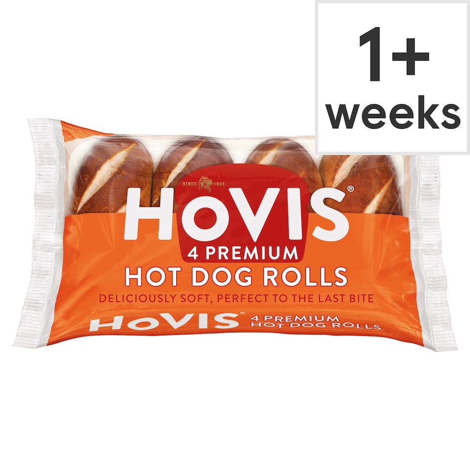 image 1 of Hovis Premium Hot Dog Rolls 4 Pack