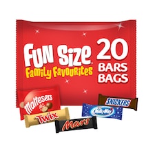 Mars, Snickers, Milky Way, Maltesers, Twix Family Favourites Funsize 20 Bags/Bars 358g