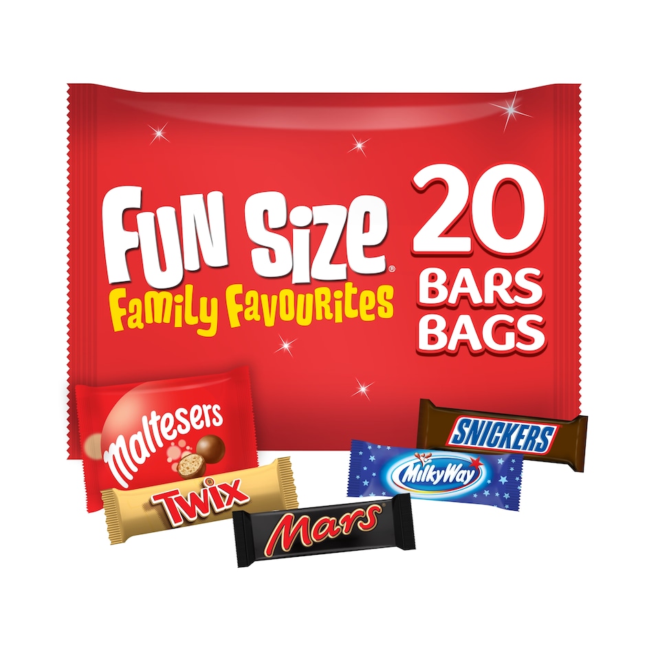 image 1 of Mars, Snickers, Milky Way, Maltesers, Twix Family Favourites Funsize 20 Bags/Bars 358g