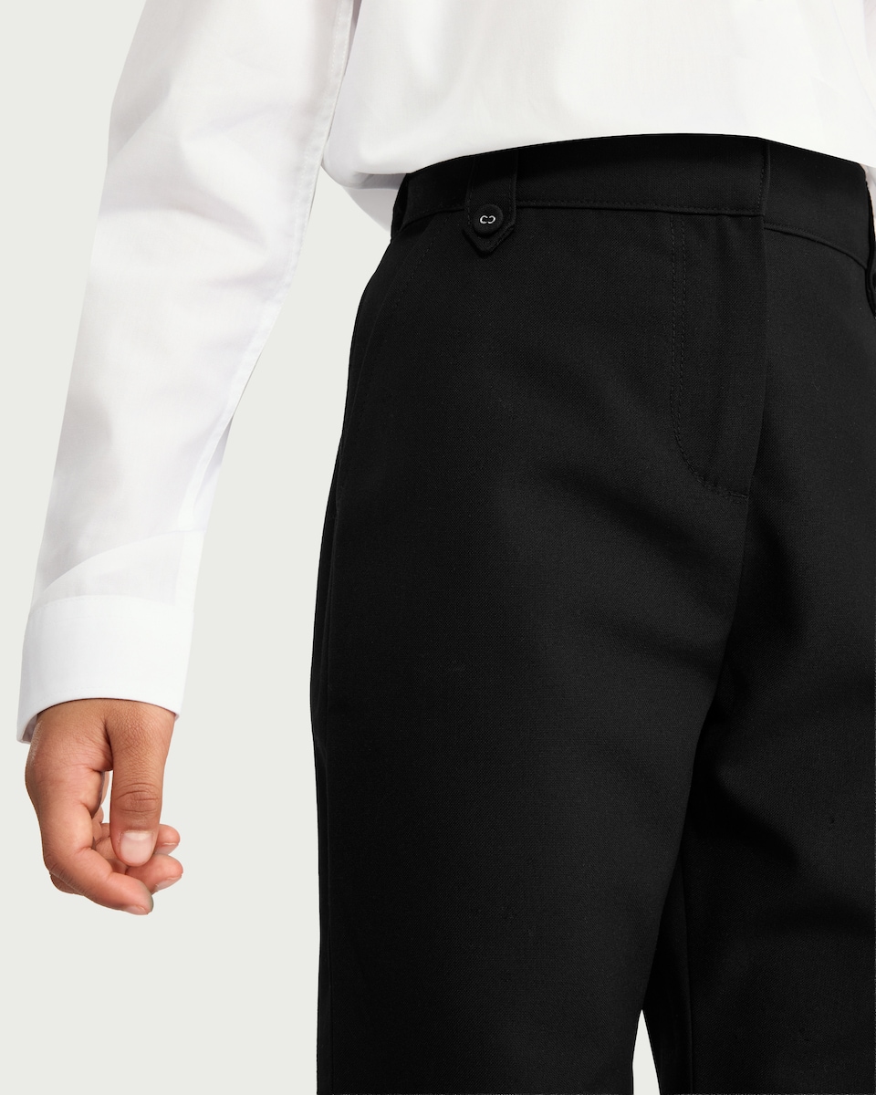 image 1 of F&F School Girls 2-Pack Regular Fit Trousers in Black