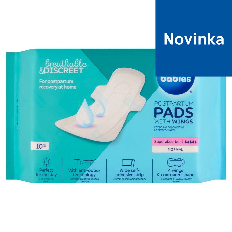 Canpol babies Superabsorbent Postpartum Pads with Wings Normal 10 pcs
