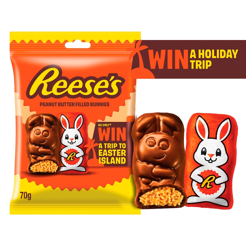 image 1 of Reese's Milk Chocolate Peanut Butter Bunnies 70g