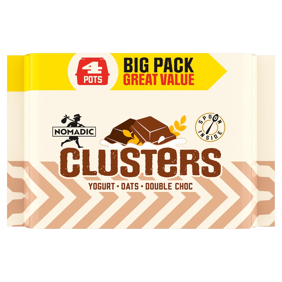 image 1 of Nomadic Yogurt and Oat Clusters Double Choc 4 x 169g