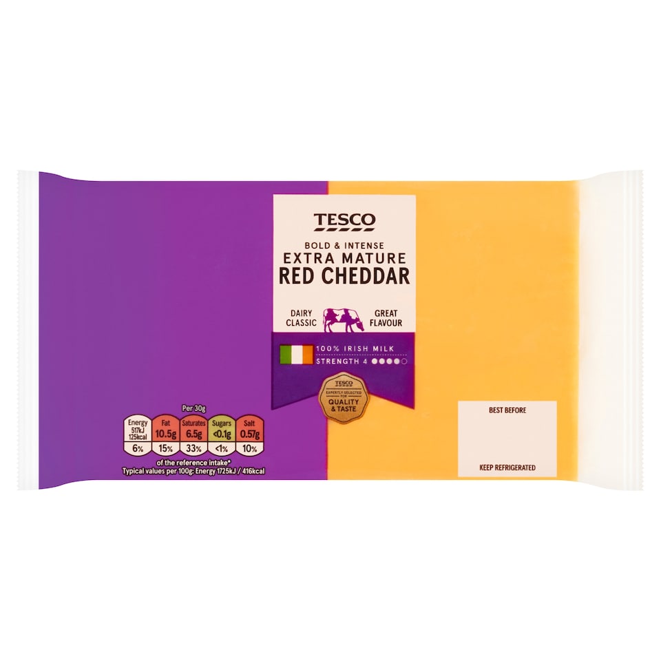 Tesco Extra Mature Irish Red Cheddar 400G