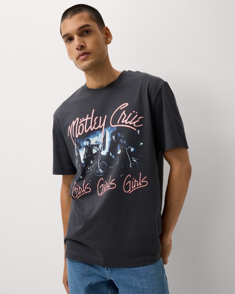 image 1 of Mötley Crüe Pure Cotton T-Shirt in Grey
