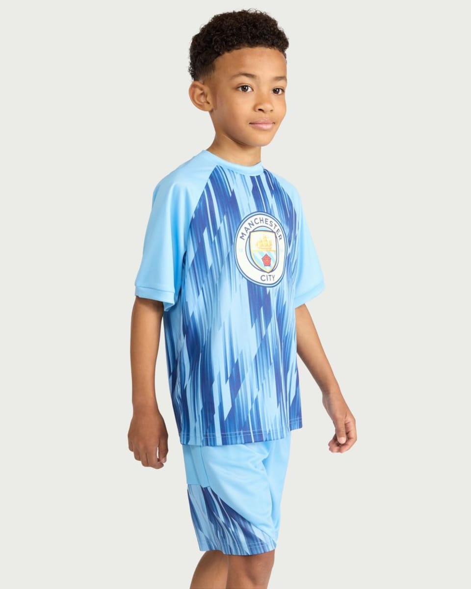 image 1 of Manchester City 2-Piece T-Shirt and Shorts Set in Blue