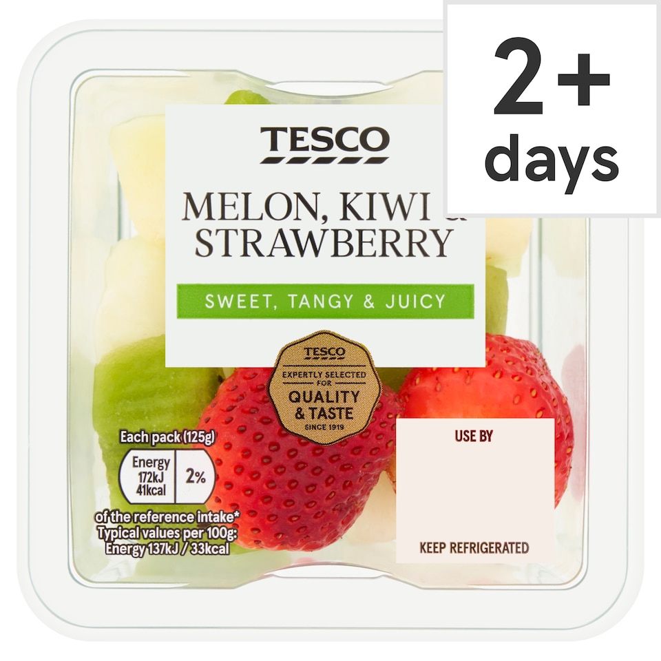 image 1 of Tesco Melon, Kiwi & Strawberry 125g
