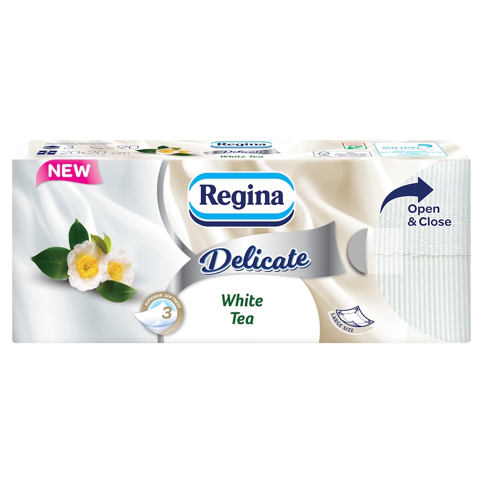 Regina Delicate White Tea Handkerchiefs 3 Ply 90 pcs
