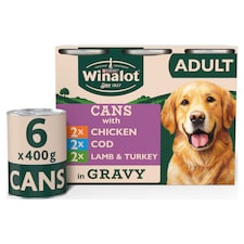 WINALOT Meaty Chunks Mixed in Gravy Wet Dog Food 6x400g