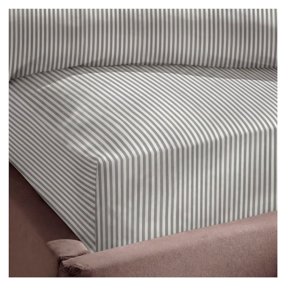 Silentnight Supersoft Printed Stripe Fitted Sheet King